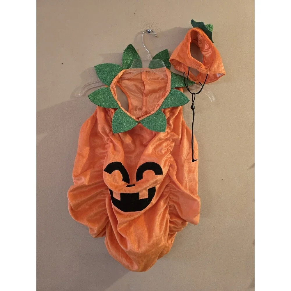 Vibrant Life Pumpkin Dog Costume Large Jack O Lantern Halloween Spooky C156